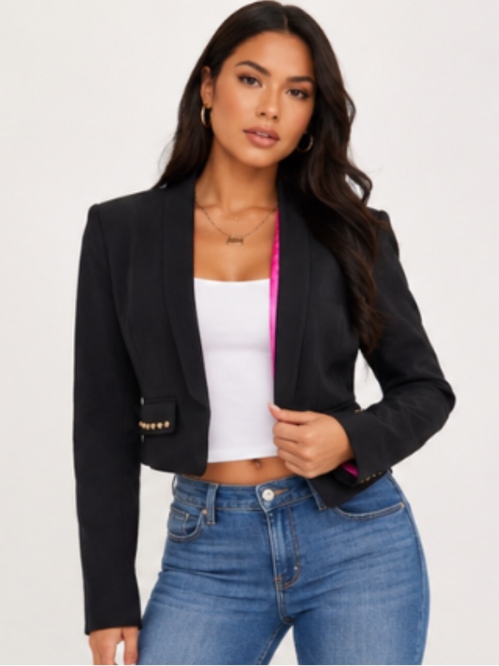 Nicki Minaj Kmart Collection Studded Blazer Women’s L Black Pink Lining